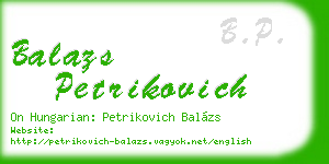 balazs petrikovich business card