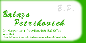 balazs petrikovich business card